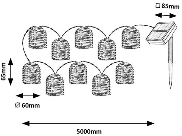 Rabalux 77047 - Catena solare LED RUPIT 10xLED/0,6W/1,2V IP44