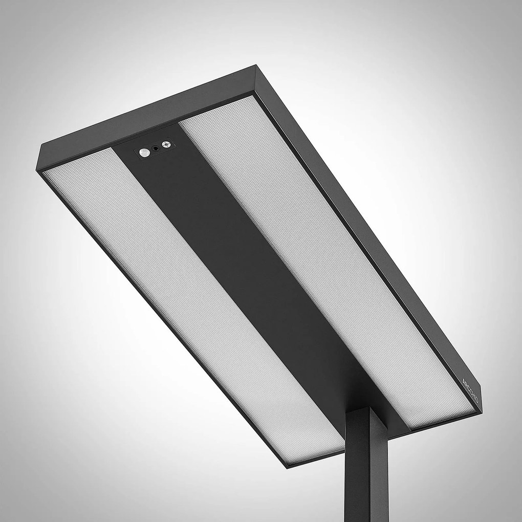 Arcchio LED piantana Logan Pro, nero, sensore, dimmerabile Arcchio,, Nero, Studio / Ufficio, Alluminio, Moderno