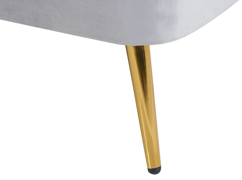 Chaise longue bouclé grigio chiaro sinistra ALLIER Beliani
