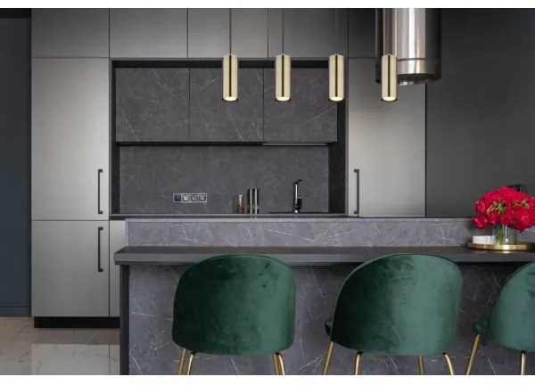 Globo 57911-4HM - Lampadario a sospensione con filo ROBBY 4xGU10/35W/230V nero/ottone