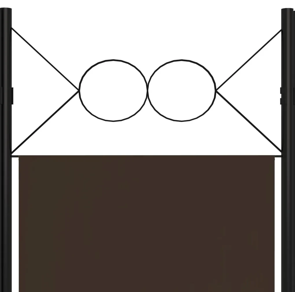 Paravento a 6 pannelli marrone 240x180 cm