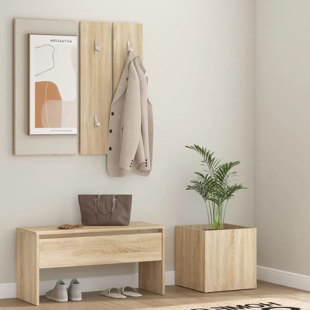Set di mobili da corridoio rovere sonoma in legno multistrato