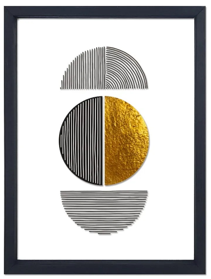 Quadro in vetro in cornice nera Forme II., 32 x 42 cm - Vavien Artwork