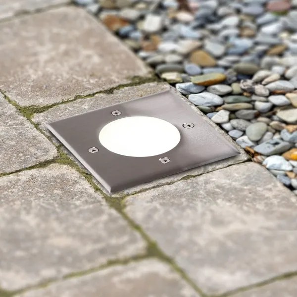 Lampada LED segnapasso MIVO LED/3W/230V 12x12 cm IP67 cromo opaco