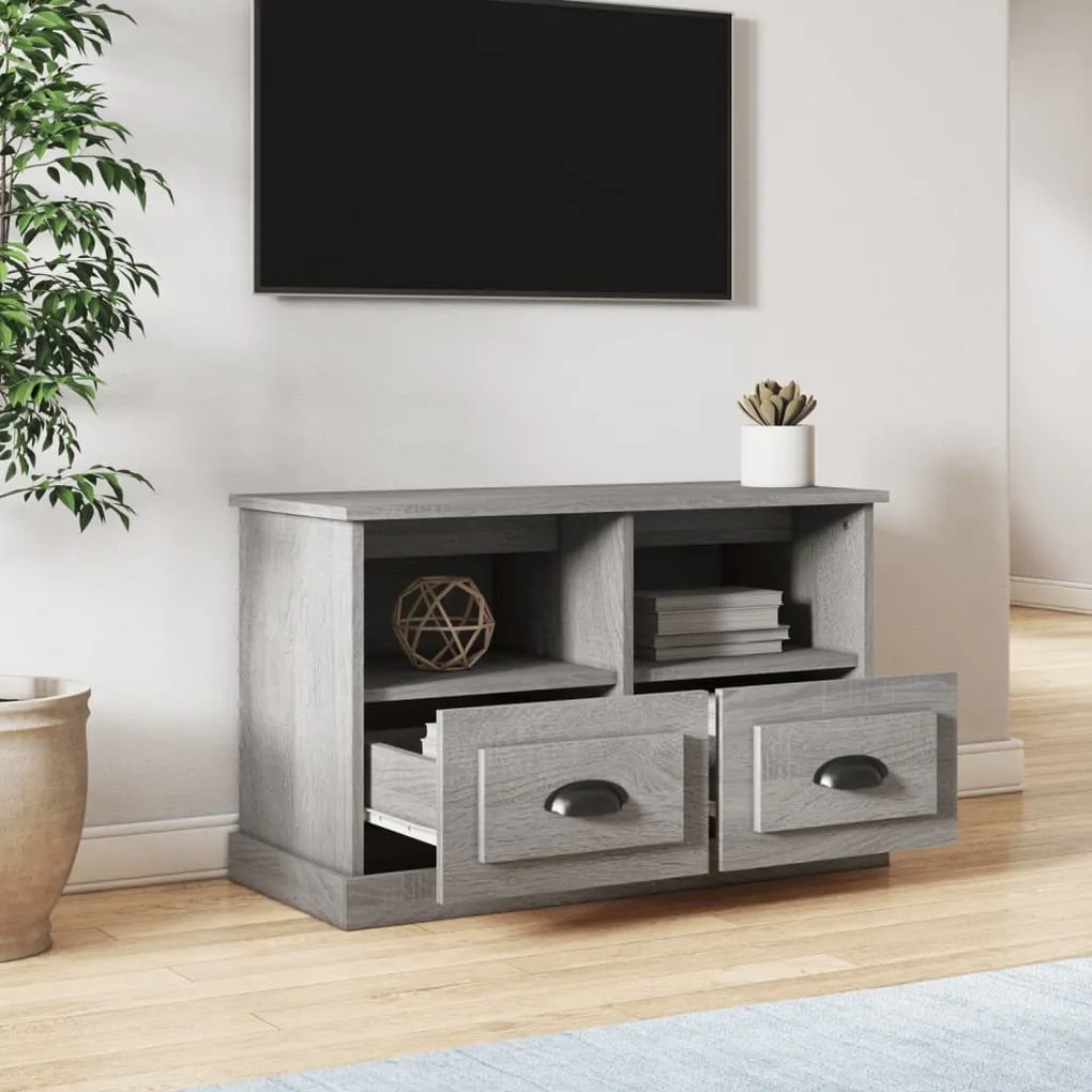 Mobile porta tv grigio sonoma 80x35x50 cm in legno multistrato