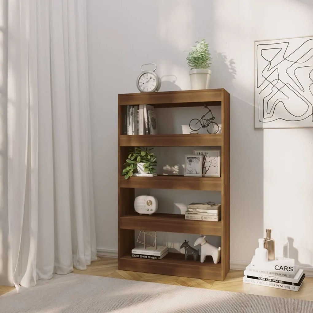 Libreria/divisorio rovere marrone 80x30x135 cm in truciolato