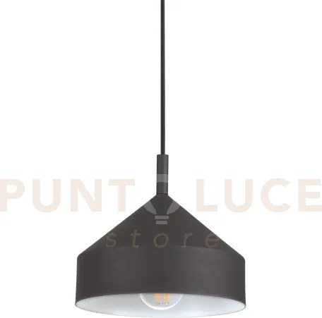 Yurta lampadario sospeso 1 luce attacco e27 nero 21cm in metallo