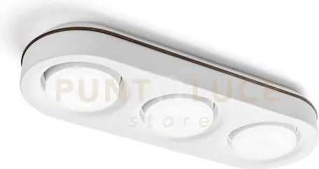 Ellade lampada da soffitto 3 luci attacco gx53 in gesso bianco con ...