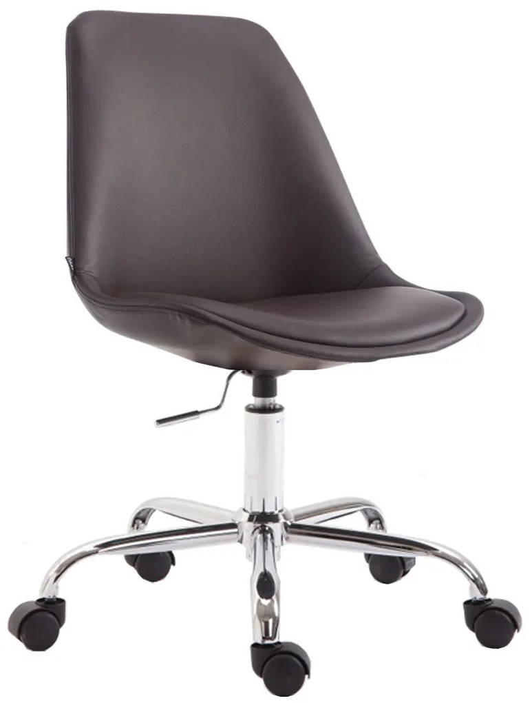 Sedia Da Ufficio Toulouse İn Ecopelle Con Struttura İn Metallo - Design Moderno E Ergonomico / Braun