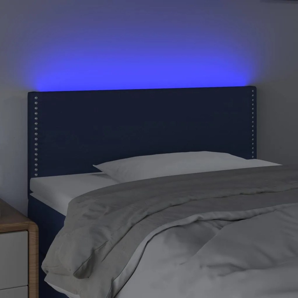 Testiera a led blu 100x5x78/88 cm in tessuto