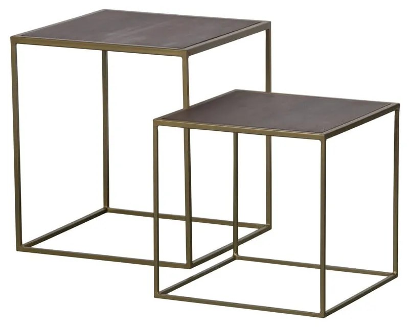Set di 2 tavolini con piano in legno di acacia Nest - BePureHome