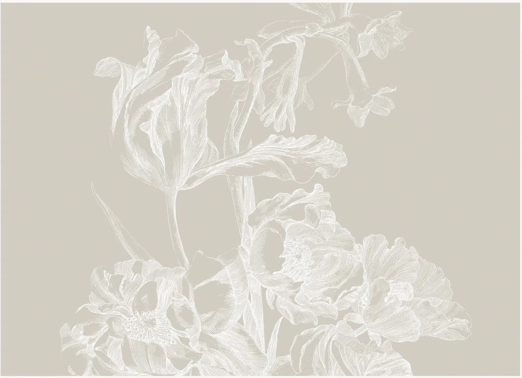 Carta da parati Engraved Flowers