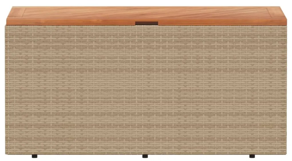 Contenitore da giardino beige 110x50x54 cm polyrattan e acacia