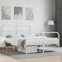 Giroletto con Testiera e Pediera Metallo Bianco 140x200 cmcod mxl 79272