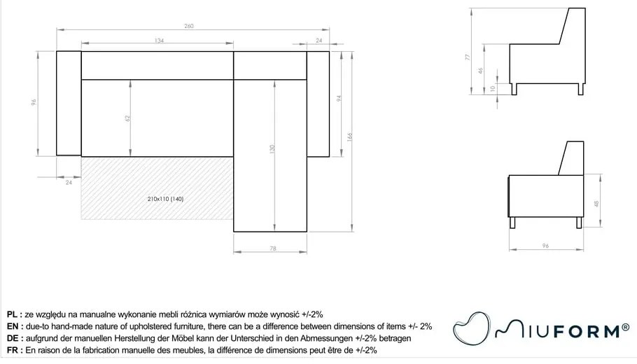 Divano letto blu navy divano angolare variabile Dazzling Daisy - Miuform