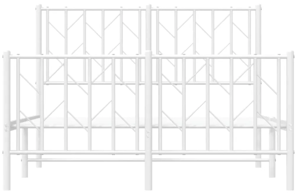 Giroletto con testiera e pediera metallo bianco 120x190 cm