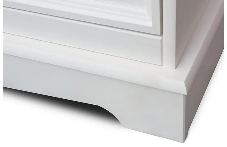 Credenza shabby chic in pino massello bicolore bianco e rovere