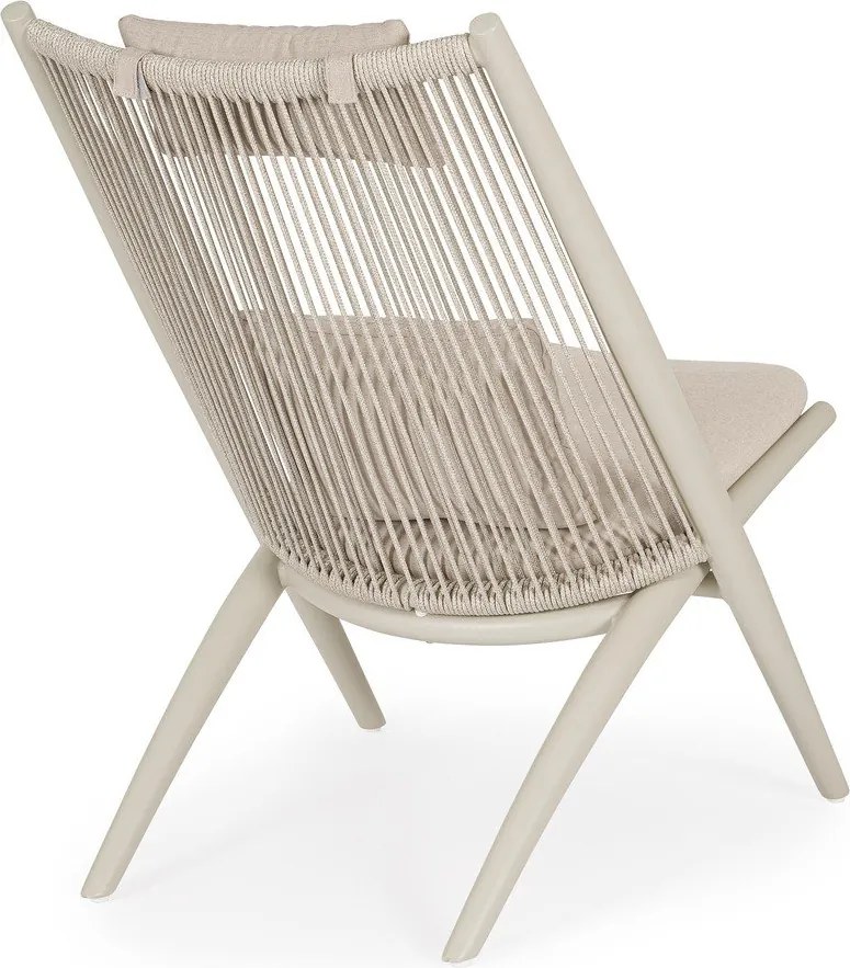 Poltrona da esterno beige in metallo Aloha – Bizzotto