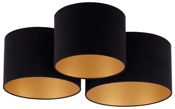 Duolla - Plafoniera ROLLER TRIO 3xE27/60W/230V nero/oro