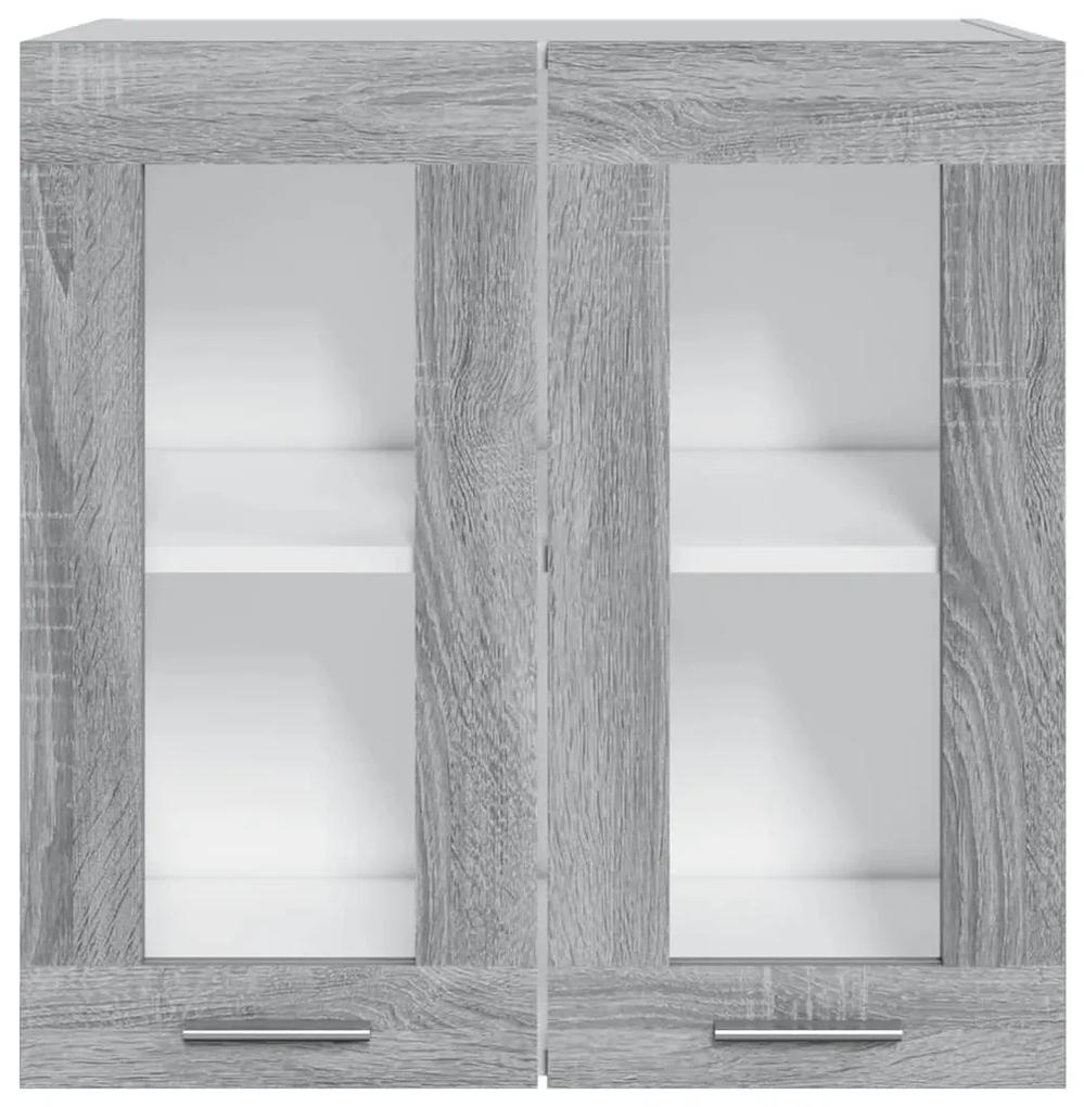 Pensile in vetro grigio sonoma 60x31x60 cm legno multistrato