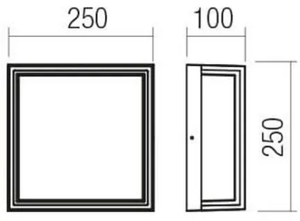 Redo 90565 - Applique a LED da esterno QUADRIS LED/20W/230V IP54 antracite