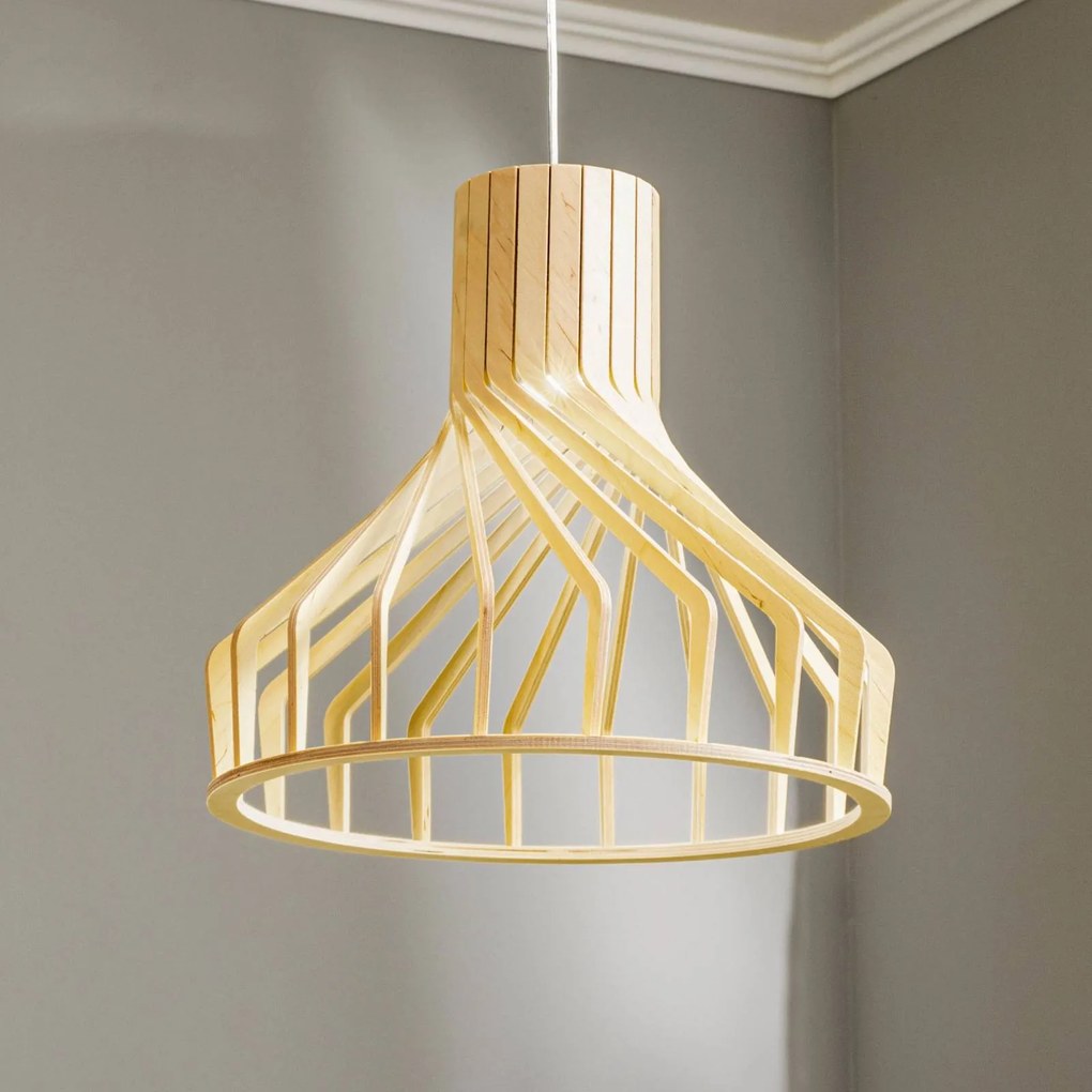 Nowodvorski Lighting Lampada a sospensione Bio S gabbia di legno, GU10