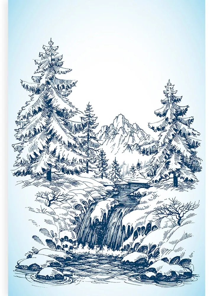 Stampa su tela – Paesaggio fiabesco innevato