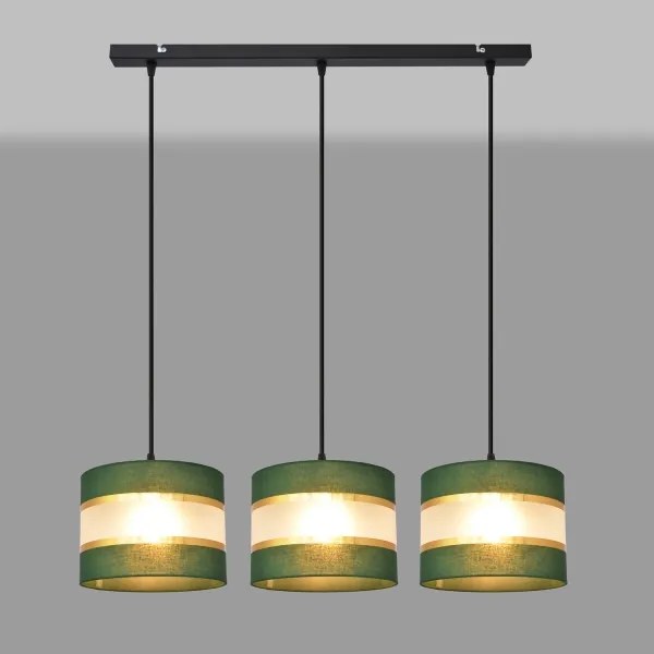 Lampadario a sospensione con filo HELEN 3xE27/15W/230V verde/oro