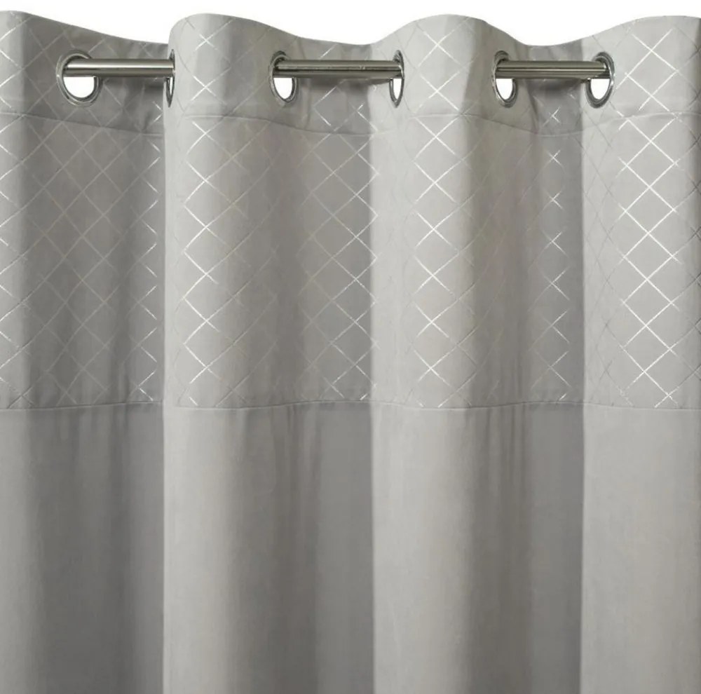 Tenda in velluto grigio pieno con stampa lucida 140 x 250 cm