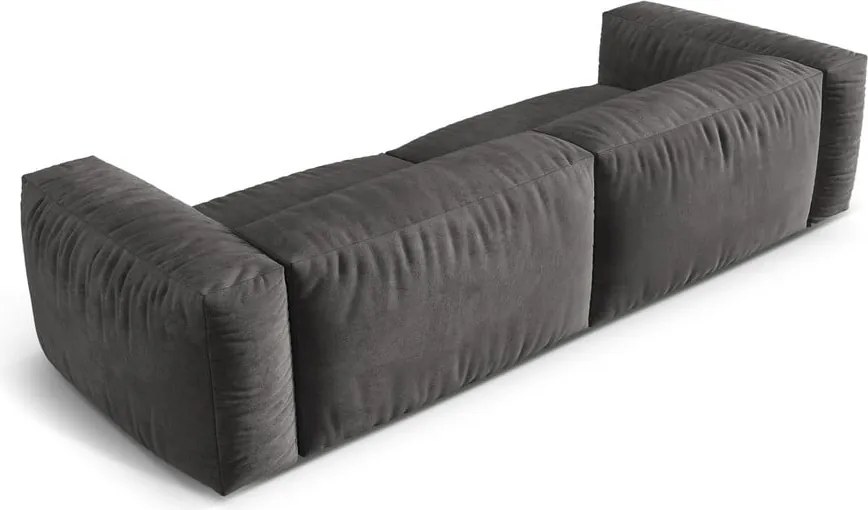 Divano componibile grigio con rivestimento in velluto 320 cm Martina – Micadoni