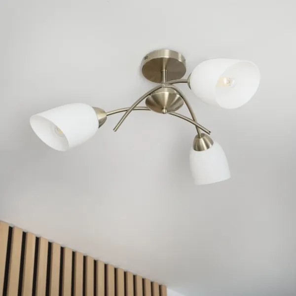 Lampadario a plafone DONNA 3xE27/60W/230V patina