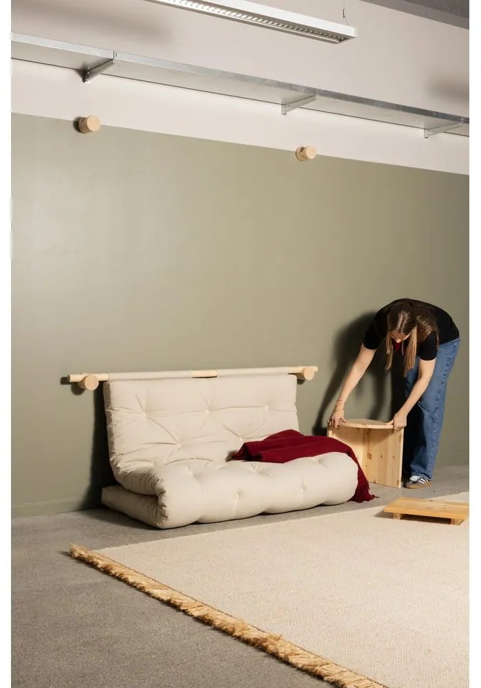 Divano verde scuro allungabile con rivestimento in velluto a coste 135 cm Hooked – Karup Design