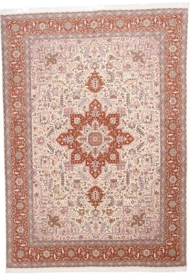 Tabriz Tappeto persiano 360 x 260 Rosa (Iran) Annodato A Mano