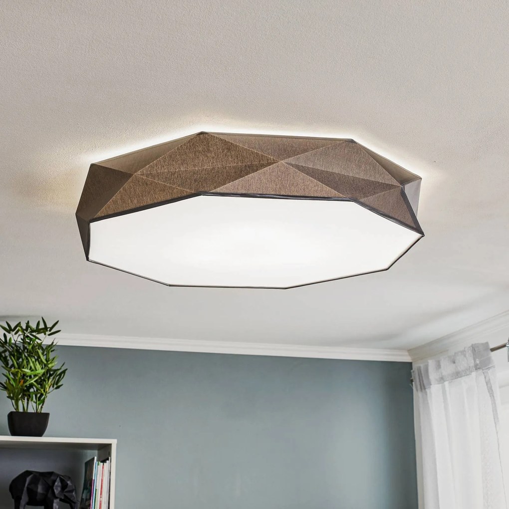 Plafoniera soffitto Kantoor New TK Lighting, dimmerabile, Alluminio / Grigio / Zincato, Soggiorno / Sala da pranzo, Metallo, Plafoniera