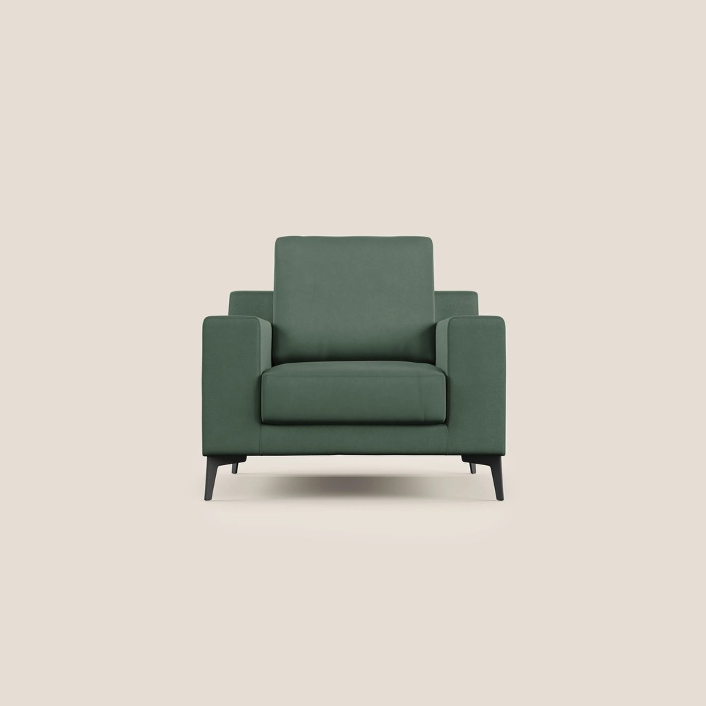 Prestige poltroncina moderna in microfibra smacchiabile T11 verde