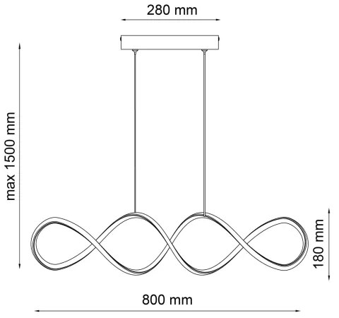 Lampadario LED a sospensione con filo INFINITO LED/34W/230V nero