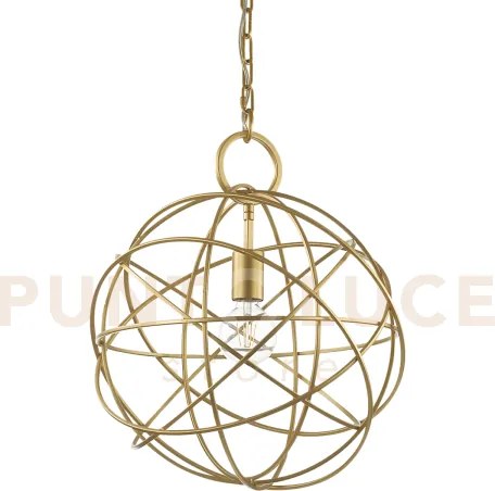 Konse lampadario a sospensione 1 luce attacco e27 in metallo oro