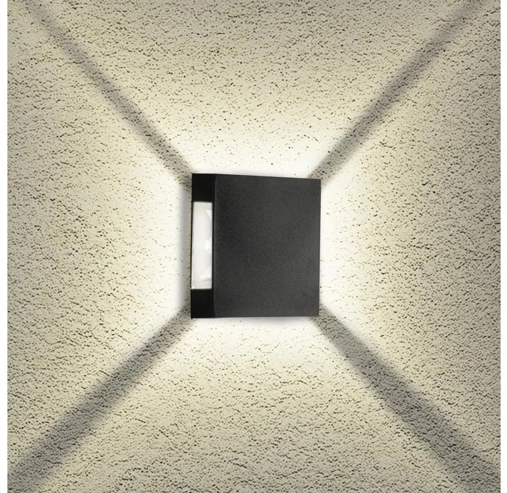 Brilagi - Applique da parete per esterni a LED QUADRAY LED/4W/230V nero IP65