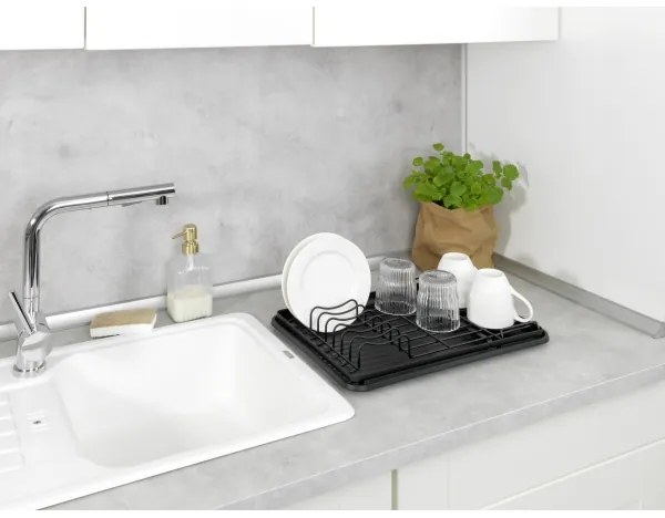 WENKO 54798100 - Scolapiatti AMY 42,5x31,5 cm nero