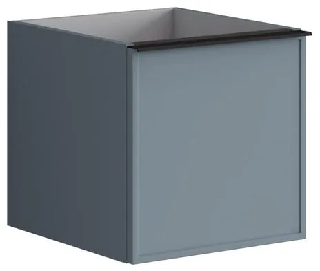 Struttura semi colonna da bagno Pixel 1 cassetto laccato opaco indaco L 40 x H 40 x P 45.5 cm