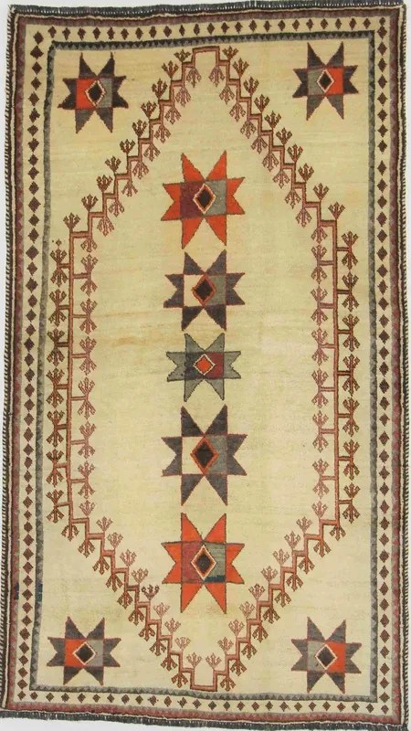 Gashghai Tappeto 230x130 Beige (Iran) Annodato A Mano