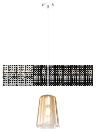 Sospensione cromo 1 luce ambra 1164cr-s1-am