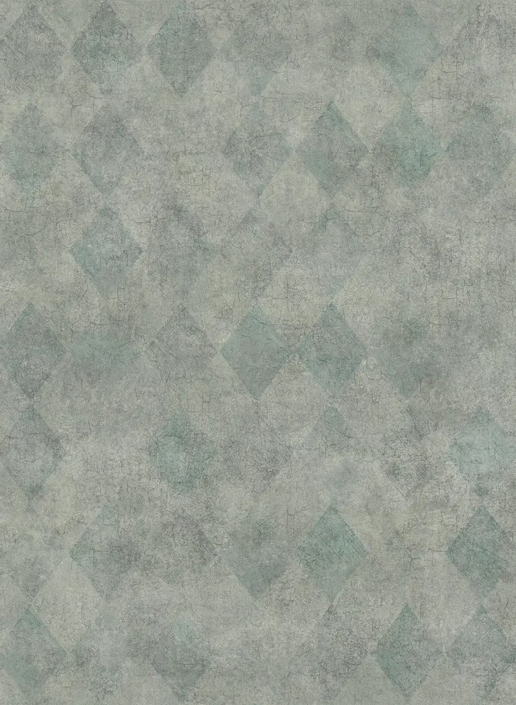 Rebel Walls Carta da parati Small Painted Diamonds - Fancy Green