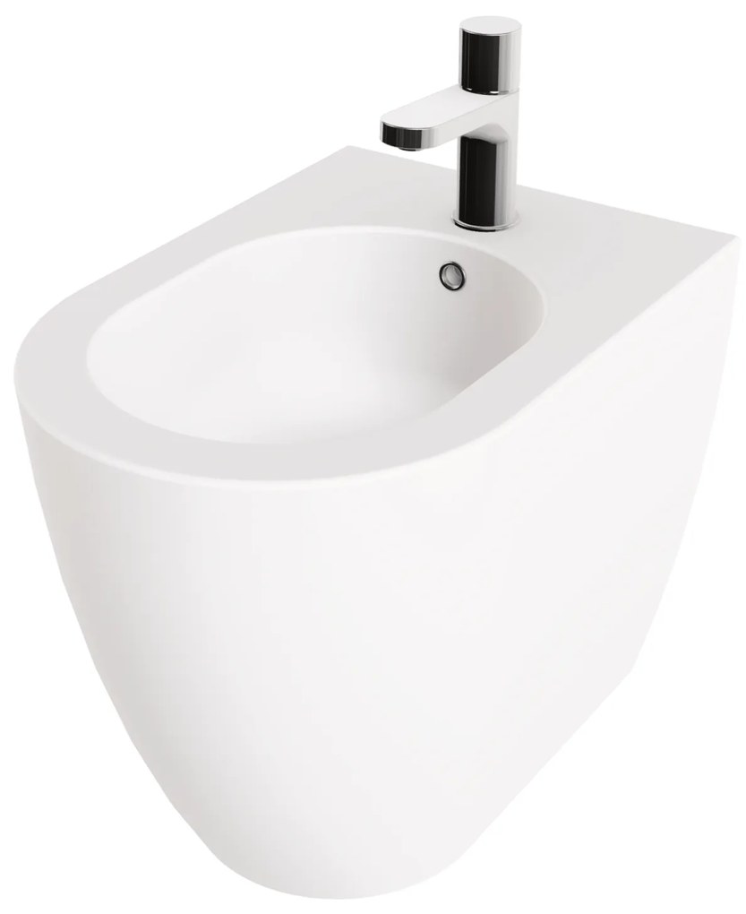 Bidet a Terra Azzurra Ceramica Bianco Opaco "Comoda"