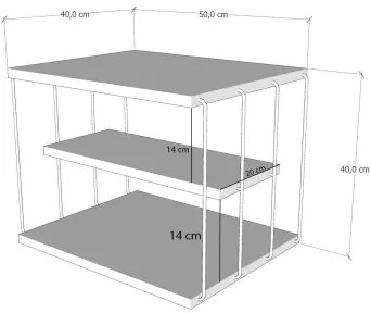 Tavolino LIFON 40x50 cm bianco/nero
