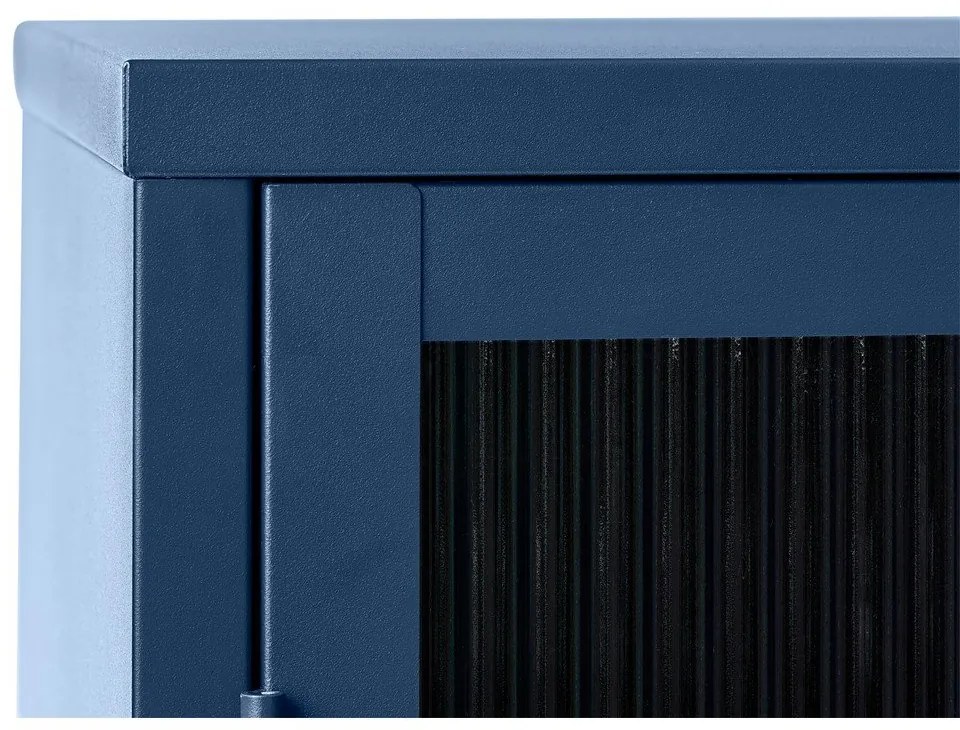 Vetrina in metallo blu Bronco, altezza 140 cm - Unique Furniture