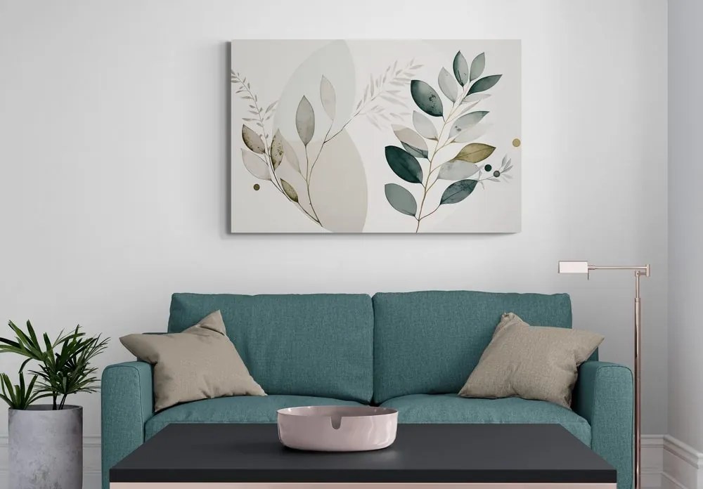 Quadro su tela – Piantine boho in cerchio