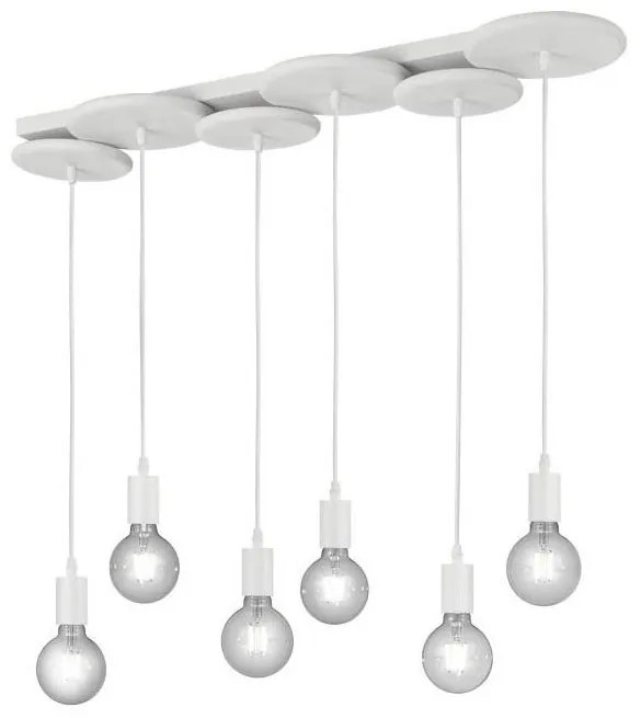 Trio - Lampadario su corda DISCUS 6xE27/28W/230V bianco