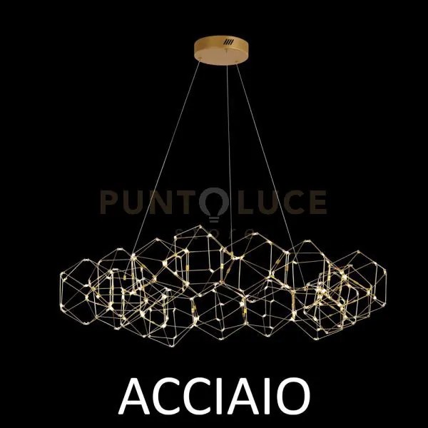 Lampada a sospensione lineare lucciola 15, acciaio inossidabile led...