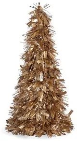 Albero di Natale Mat Tinsel 18 x 18 x 45,5 cm Dorato Bianco Plastica polipropilene